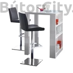 Kép 1/3 - Bilbao bárasztal magasfényű fehér