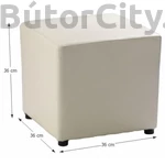 Kép 2/2 - Niki new puff, fehér textilbőr