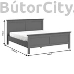 Kép 2/3 - Paris ágykeret szürke 180 (76703)