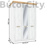 Kép 2/4 - Sudbury akasztós-polcos szekrény (H)