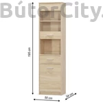 Kép 2/4 - Teyo keskeny vitrin, sonoma tölgy (1D1W1S)