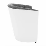 Kép 12/15 - Klub fotel, fehér textilbőr / szürke szövet, CUBA