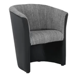 Kép 1/11 - Klub fotel, fekete textilbőr/ szürke szövet, CUBA