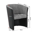 Kép 4/11 - Klub fotel, fekete textilbőr/ szürke szövet, CUBA