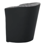 Kép 5/11 - Klub fotel, fekete textilbőr/ szürke szövet, CUBA