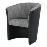 Kép 6/11 - Klub fotel, fekete textilbőr/ szürke szövet, CUBA