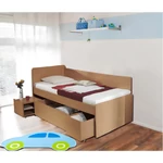 Kép 3/3 - Ágy ágyneműtartóval, bükk, 90x200 cm, OTO