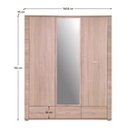 Kép 5/5 - Tükrös szekrény typ 2, sonoma tölgy, GRAND