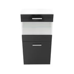 Kép 4/20 - Nappali sor LED világítással, fehér/fekete- extra magas fényű HG, LEO