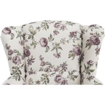 Kép 3/8 - füles fotel puffal, szövet rose 18, ASTRID