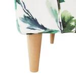 Kép 7/18 - Füles fotel, szövet minta zöld levél, CHARLOT