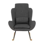 Kép 18/20 - Hintafotel, szürke anyag/fa, HARPER