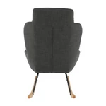 Kép 19/20 - Hintafotel, szürke anyag/fa, HARPER