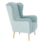 Kép 1/11 - Dizájnos fotel, anyag, mentol/minta, BELEK