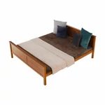 Kép 14/20 - Ágy, tűnyalábos fenyőfa tölgy árnyalatban, 160x200, PROVO