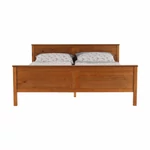 Kép 3/20 - Ágy, tűnyalábos fenyőfa tölgy árnyalatban, 160x200, PROVO