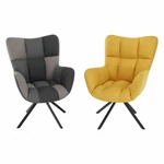 Kép 11/19 - Dizájnos forgó fotel, patchwork/fekete, KOMODO