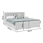 Kép 3/20 - Boxspring típusú ágy 180x200, világosszürke, FERATA KOMFORT