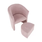 Kép 13/20 - Klub fotel puffal, rózsaszín, ROSE
