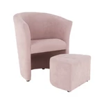 Kép 14/20 - Klub fotel puffal, rózsaszín, ROSE