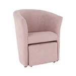 Kép 8/20 - Klub fotel puffal, rózsaszín, ROSE