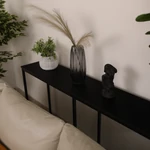 Kép 2/9 - Konzolasztal ipari stílusban, sötétszürke grafit/fekete, BUSTA