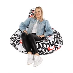 Kép 1/14 - Babzsák, fehér/fekete/szürke/piros minta, ELION