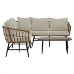 Kép 4/6 - Kerti rattan szett, természetes/bézs/fekete, ARALY