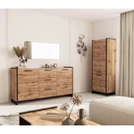 Kép 2/5 - Polcos szekrény, wotan tölgy/fekete, AMONI 2D