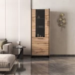 Kép 2/5 - Vitrin, wotan tölgy/fekete, AMONI 1D1W