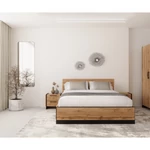 Kép 5/7 - Ágy, 160x200, wotan tölgy/fekete, AMONI