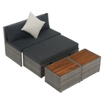 Kép 8/15 - Kerti rattan szett, szürke/természetes/krémszínű, DEBRA