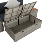 Kép 15/15 - Kerti rattan szett, szürke/természetes/krémszínű, DEBRA