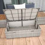 Kép 5/15 - Kerti rattan szett, szürke/természetes/krémszínű, DEBRA