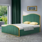 Kép 2/12 - Ágy ráccsal, 160x200, zöld Velvet szövet/gold arany króm, GEORGIA