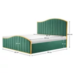 Kép 12/12 - Ágy ráccsal, 160x200, zöld Velvet szövet/gold arany króm, GEORGIA