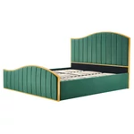 Kép 4/12 - Ágy ráccsal, 160x200, zöld Velvet szövet/gold arany króm, GEORGIA