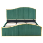 Kép 5/12 - Ágy ráccsal, 160x200, zöld Velvet szövet/gold arany króm, GEORGIA