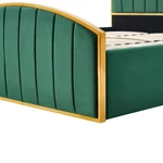 Kép 6/12 - Ágy ráccsal, 160x200, zöld Velvet szövet/gold arany króm, GEORGIA