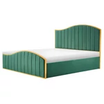 Kép 3/12 - Ágy ráccsal, 180x200, zöld Velvet szövet/gold arany króm, GEORGIA