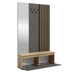 Kép 4/5 - Előszobai készlet, grafit/artisan tölgy, DERIS