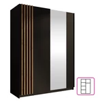 Kép 1/7 - Szekrény, 2D-150, fekete/artisan tölgy, BAJADERO TYP 1