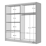 Kép 7/7 - Szekrény, 2D-150, fekete/artisan tölgy, BAJADERO TYP 1