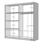 Kép 6/6 - Szekrény, 2D-200, fekete/artisan tölgy, BAJADERO TYP 2