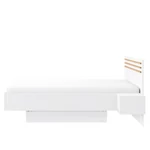 Kép 5/11 - Ágy + 2x éjjeliszekrény, fehér/artisan tölgy, 160x200, FLORENS