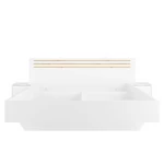 Kép 2/11 - Ágy + 2x éjjeliszekrény, fehér/artisan tölgy, 180x200, FLORENS