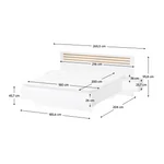 Kép 8/11 - Ágy + 2x éjjeliszekrény, fehér/artisan tölgy, 180x200, FLORENS