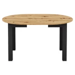 Kép 3/6 - Kihúzható étkezőasztal, artisan tölgy/fekete, 103-142x76 cm, HARRY