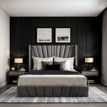 Kép 9/15 - Ágy ráccsal, 180x200, sötétszürke Velvet szövet, PENELOPE