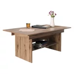 Kép 2/8 - Kihúzható étkező-/dohányzóasztal, artisan tölgy, 120/160x70 cm, LAVKO NEW